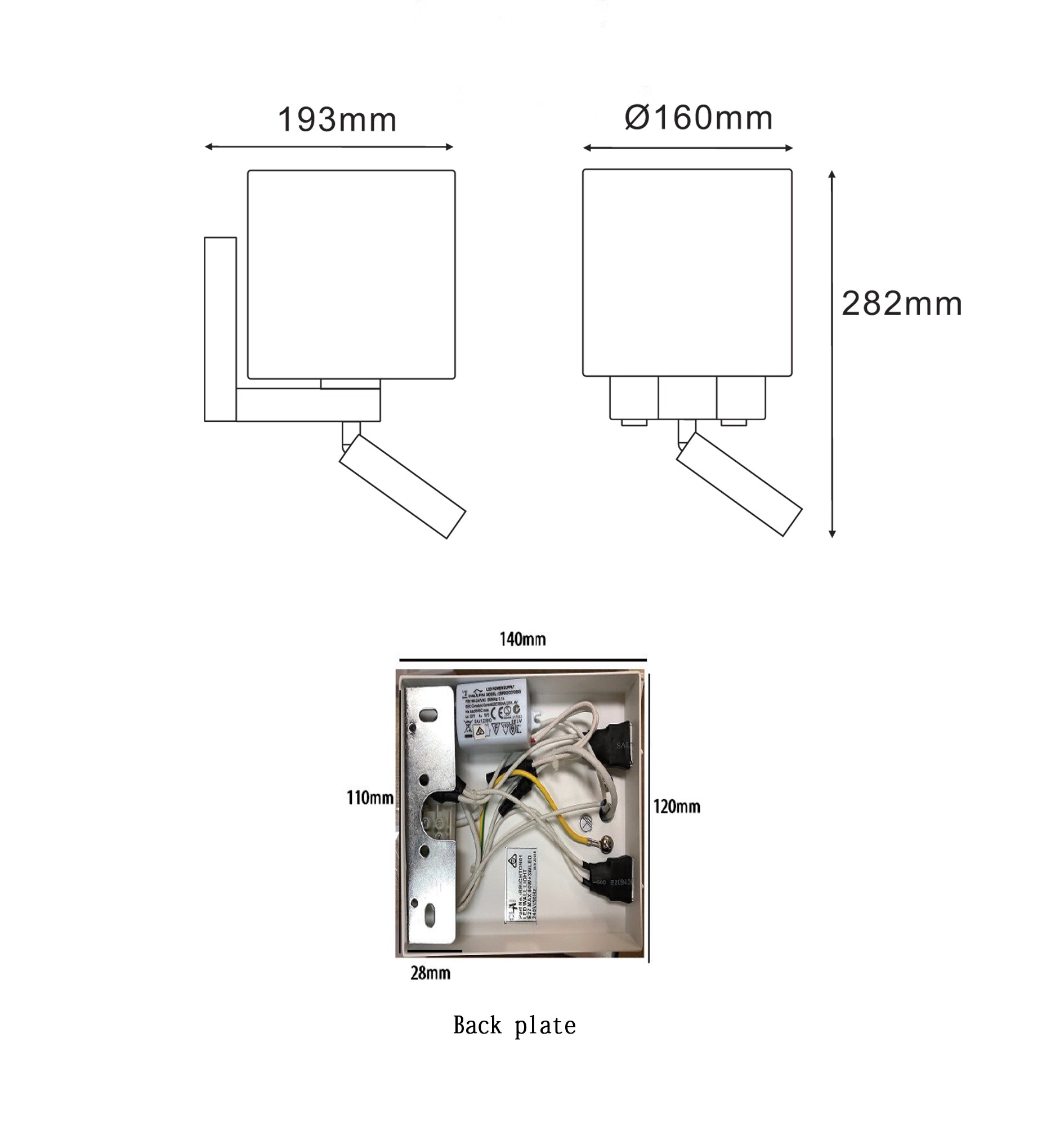 BRIGHTON Interior E27 surface mounted wall light