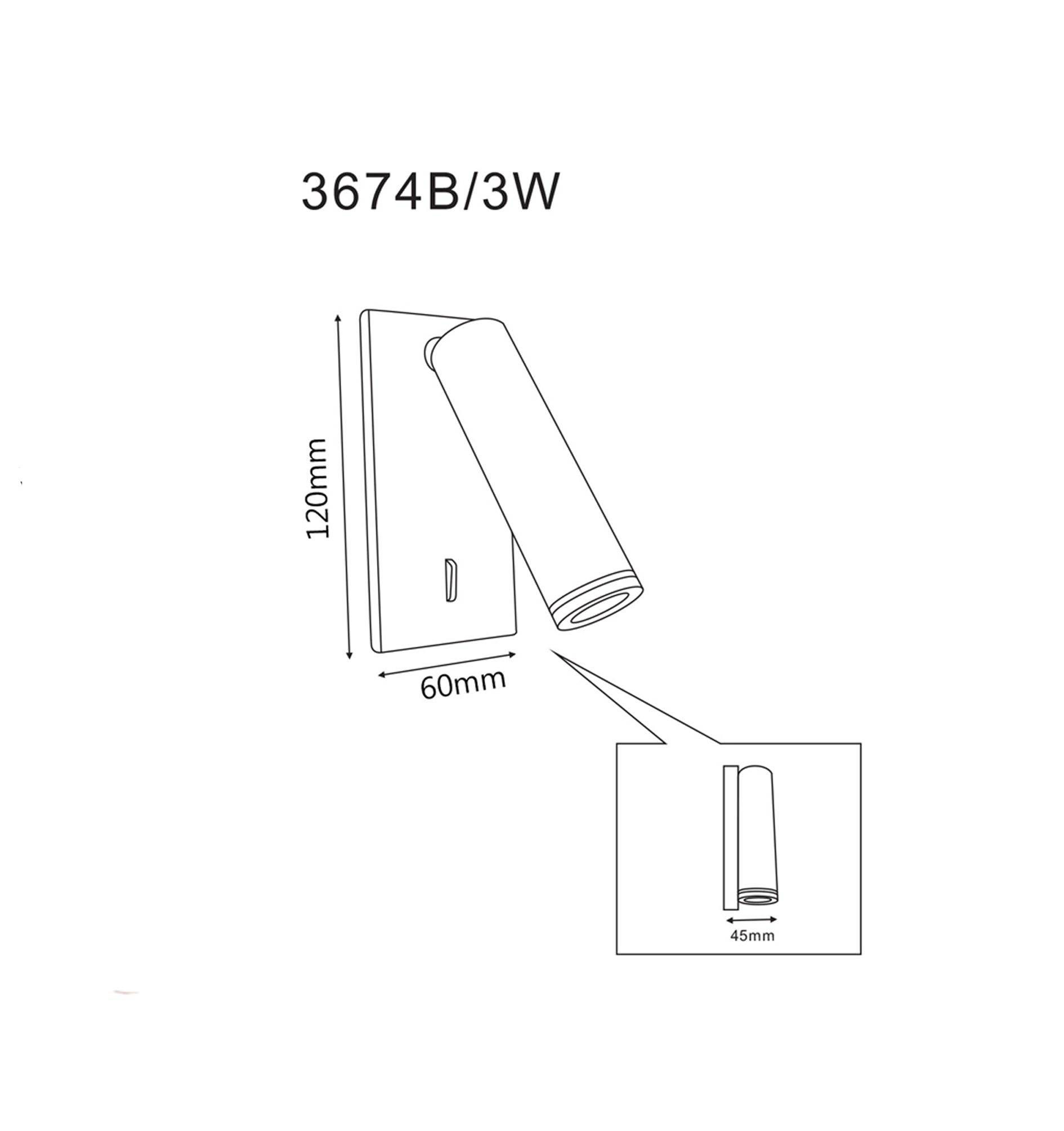 LYON LED surface mounted wall light / reading light