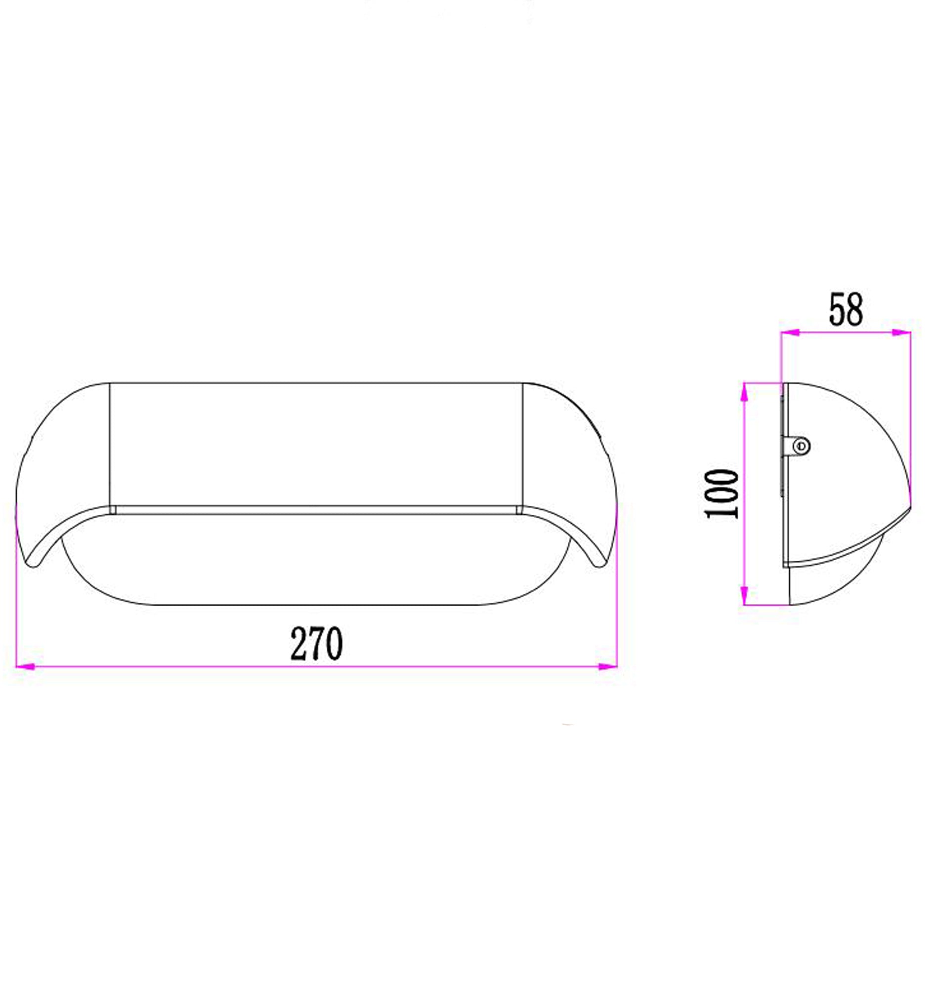 AKEN: Surface Mounted Eyelid Round Edge LED Exterior Wall Lights IP65