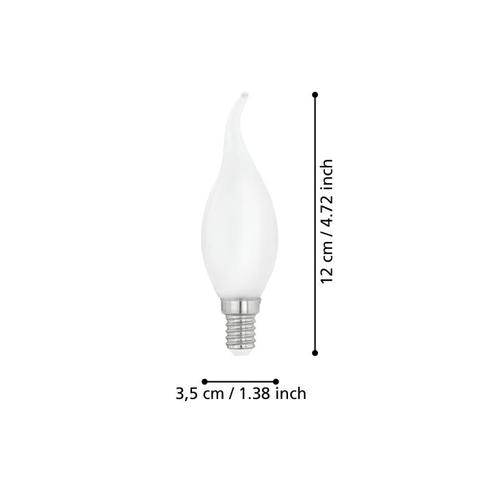 White LED 4W E14 Filament Candle Globe Frosted