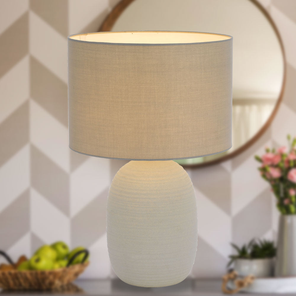 ARBRO CERAMIC TABLE LAMP 25wE27max D:300 H:455 GREY / GREY