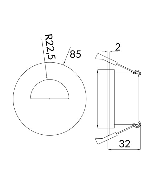 Architectural Semi Circular Downlight Fitting