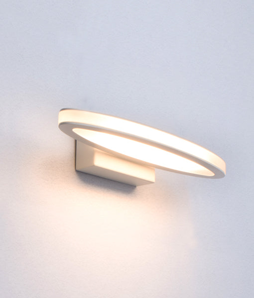 ATHENS : LED Interior Matte White Oval 1 Way Wall Lamp