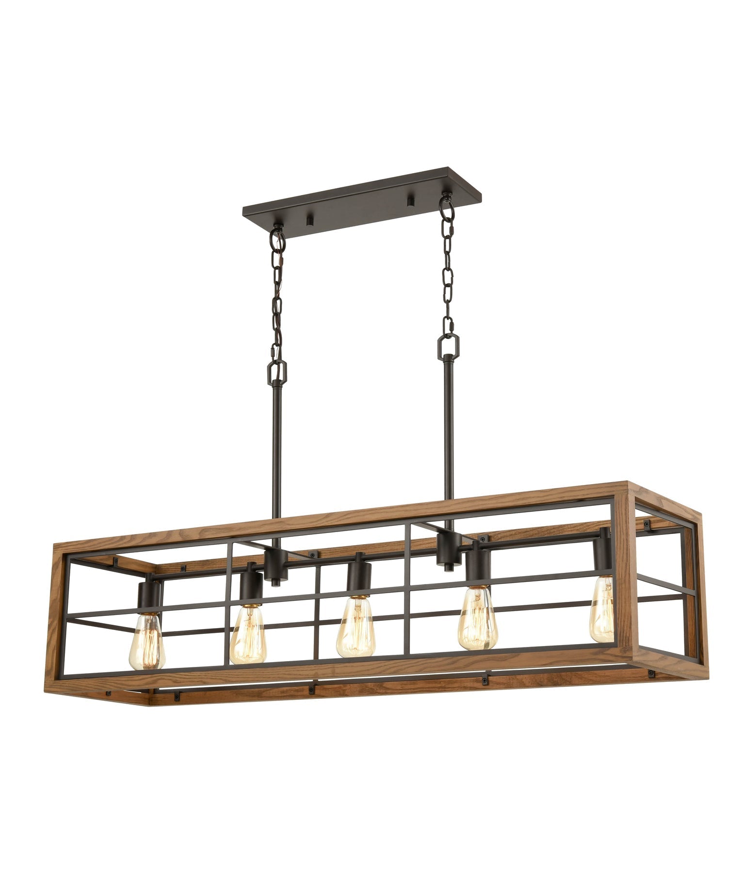 BANQUET Interior Rectangular Wood Frame Pendant Lights