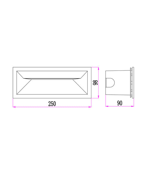 BRICK: Exterior LED Recessed Rectangular Wall Lights