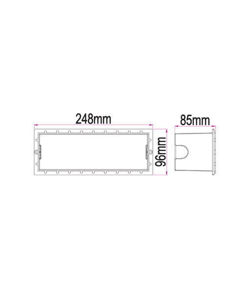 BRICK: Exterior LED Recessed Rectangular Wall Lights