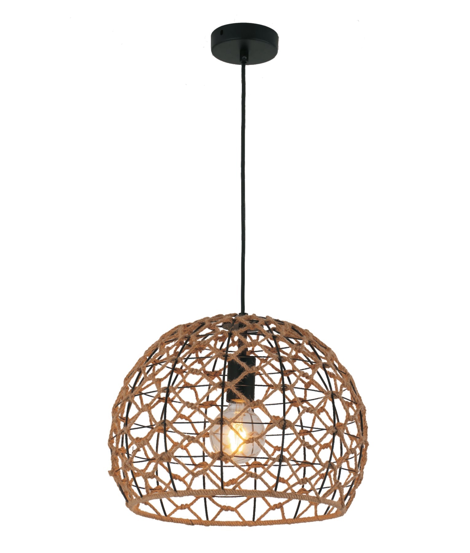 CANAMO Dome Pendant Light in Natural Hemp