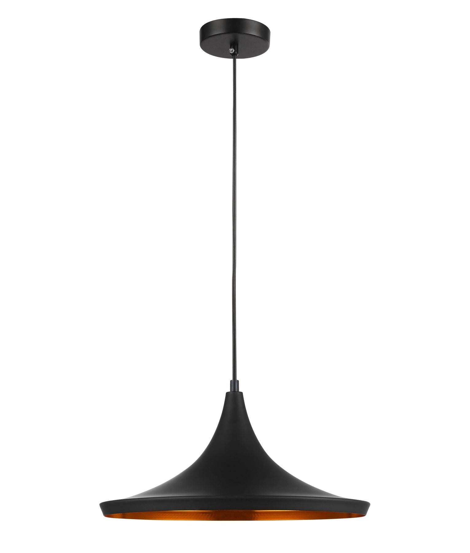 CAVIAR: Black Mexican Hat Shape Pendant Light