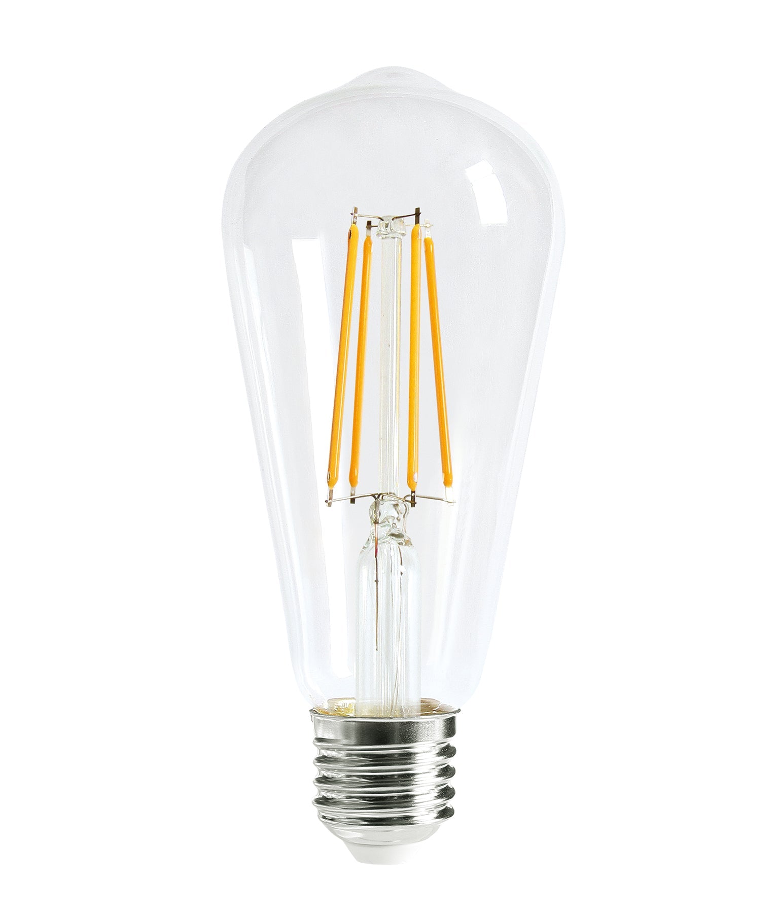 ST64 Pear Shape LED Filament Dimmable Globes Clear Diffuser (8W)