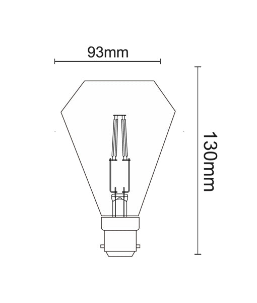 Diamond Shape LED Filament Globe