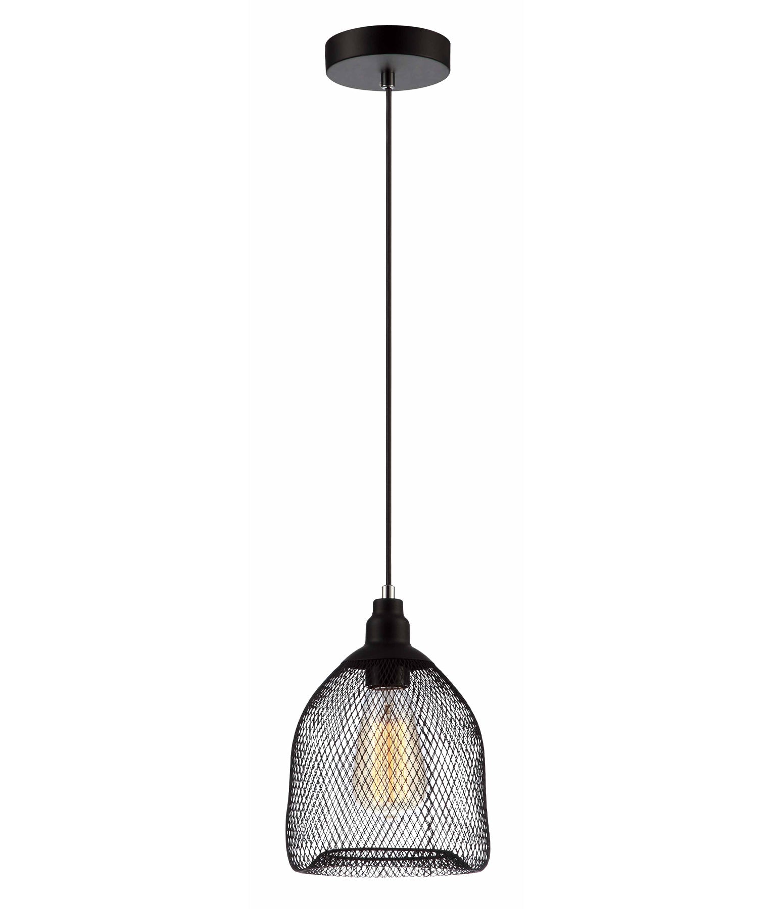 CHEVEUX: Industrial Black Mesh Bird Cage Pendant Light