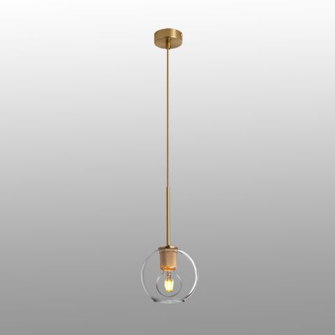 Pico Glass Pendant - Antique Brass