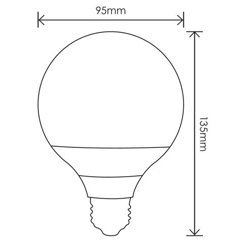 G95 15w LED Lamp - E27 - 3000K