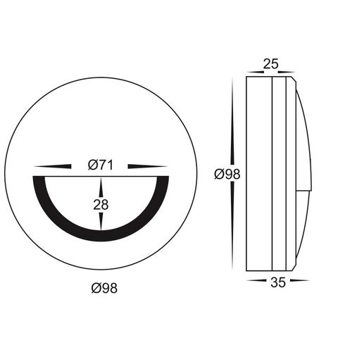 Manix 5w LED Step Light with Eyelid - 240v - Titanium - 6000K