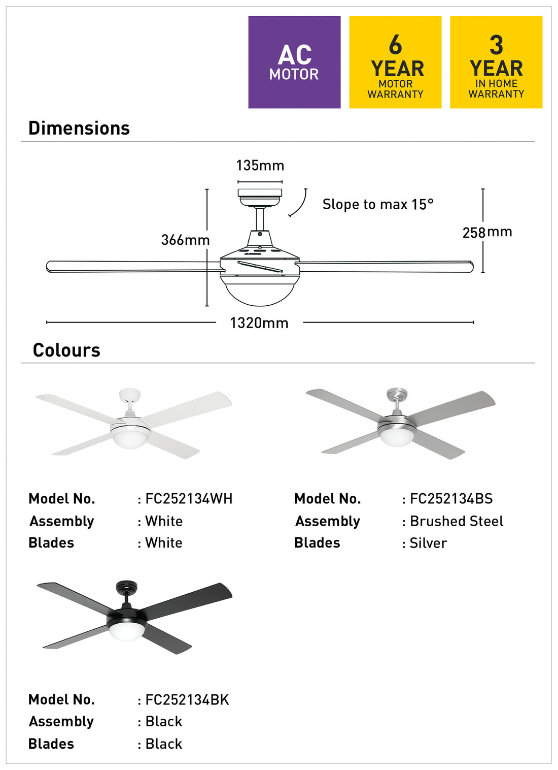 Caprice AC Ceiling Fan With Light