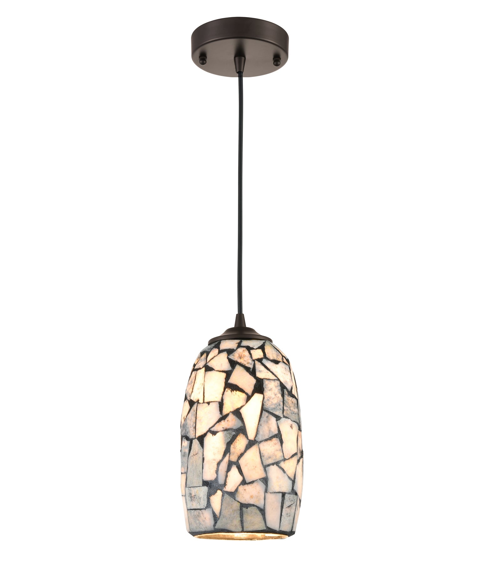 GLAZE: Stone Mosaic Hand Blown Glass Pendant Lights