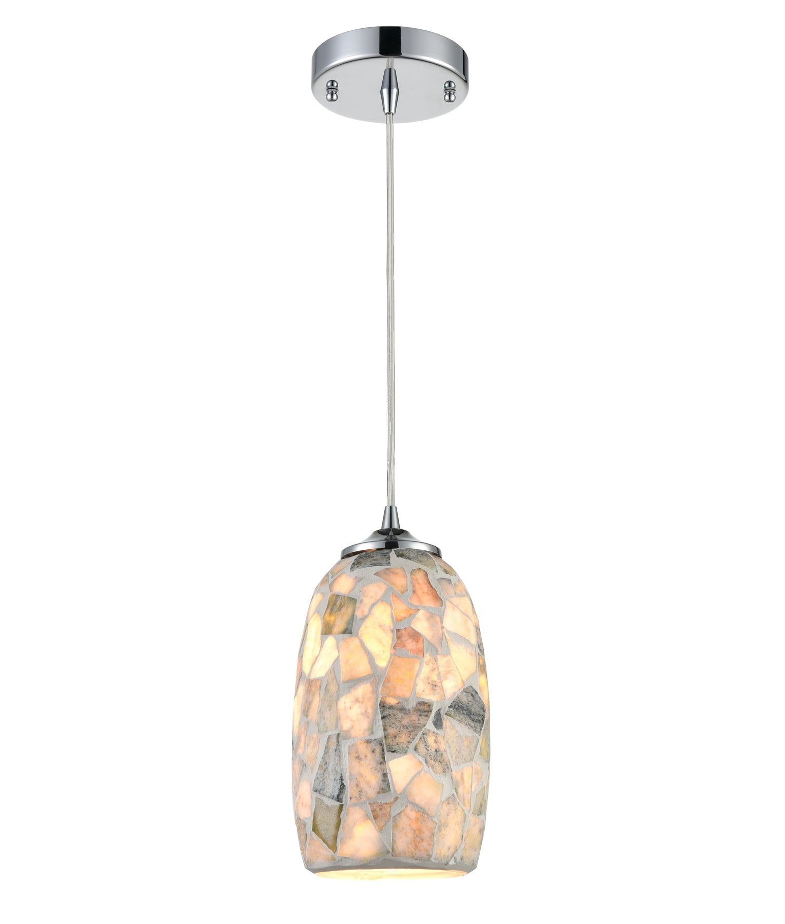 GLAZE: Stone Mosaic Hand Blown Glass Pendant Lights