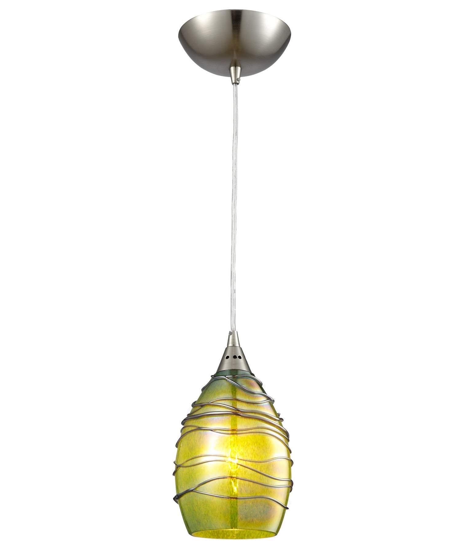 GLAZE: Ellipse Shape Hand Blown Coloured Twist Glass Pendant Light