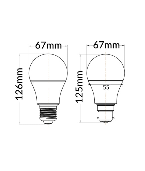 GLS LED Globes Frosted Diffuser (15W) Bulbs