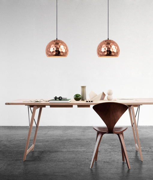 KOPER: Bohemian Copper Plated Wine Glass Shape Pendant Light