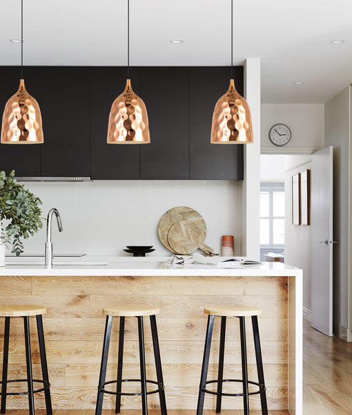 KOPER: Bohemian Copper Plated Ellipse Shape Pendant Light