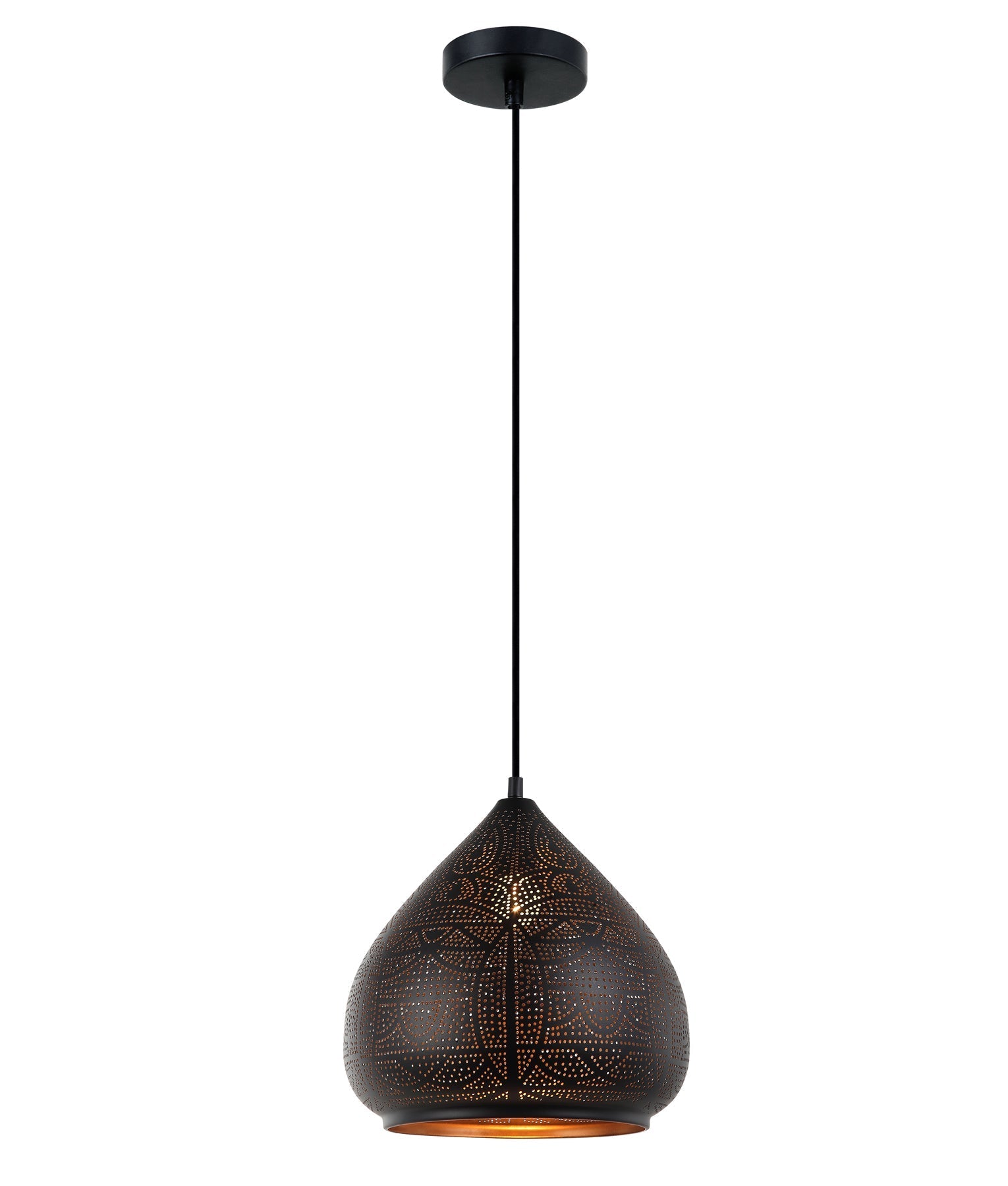 MARRAKESH: Bohemian Interior Black Ellipse Shape Pendant Light