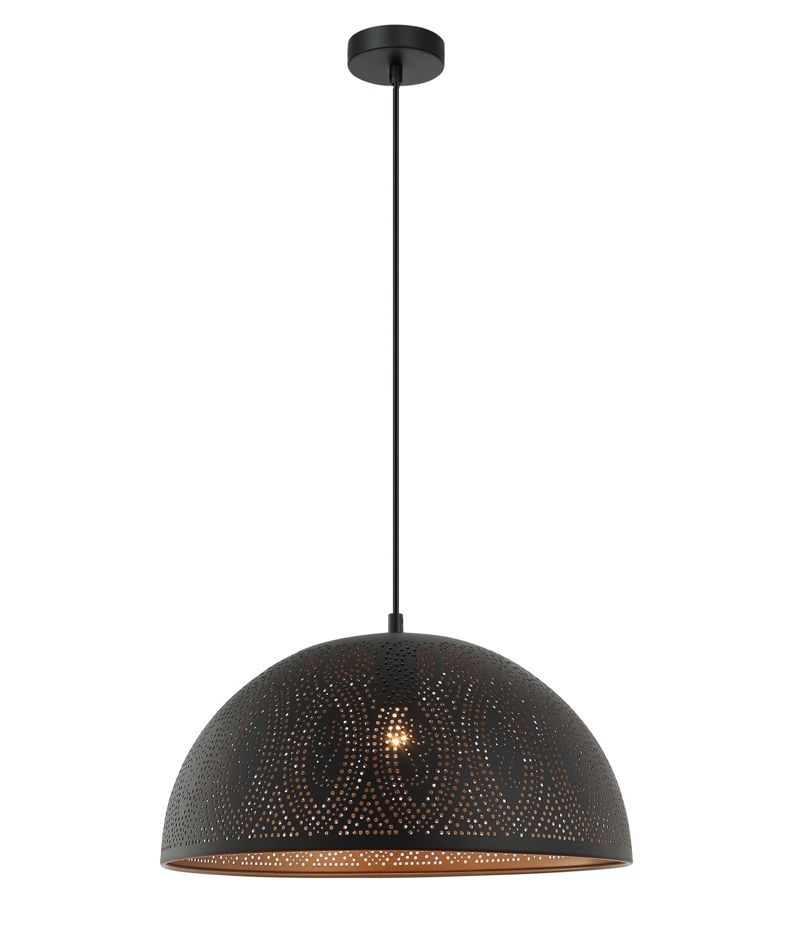 MARRAKESH: Bohemian Interior Black Dome Shape Pendant Light