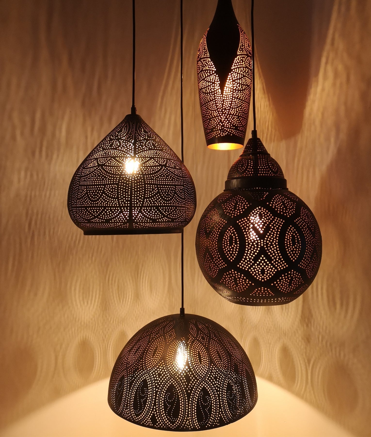 MARRAKESH: Bohemian Interior Black Bell Shape Pendant Light