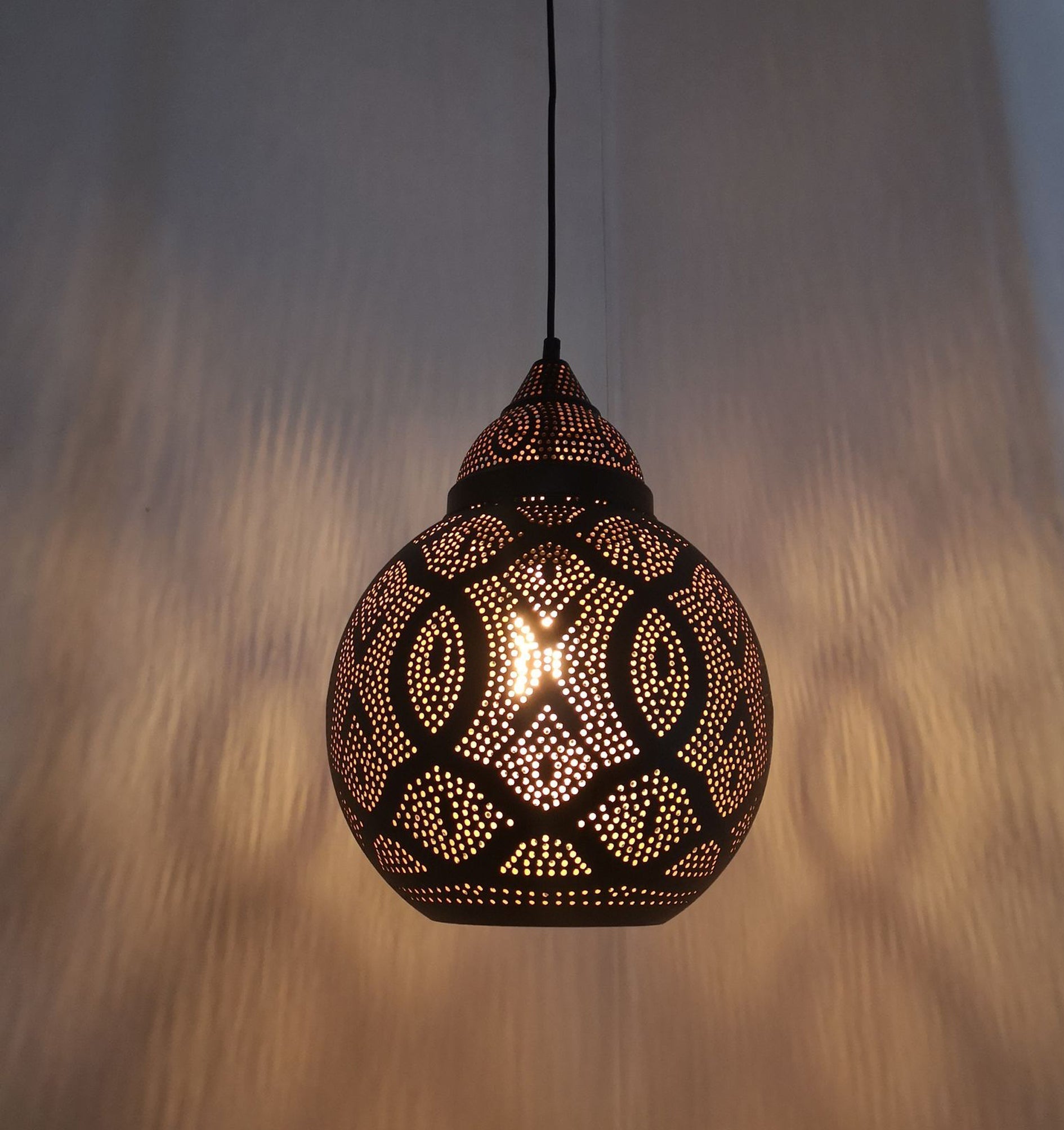 MARRAKESH: Bohemian Interior Black Bell Shape Pendant Light