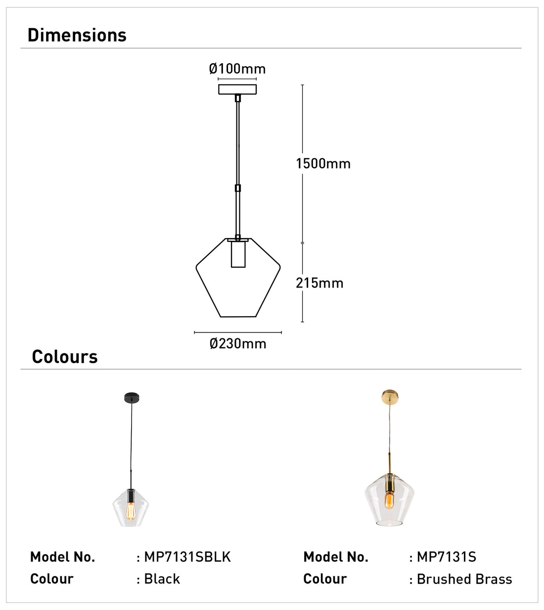 Melba 1Lt Small Pendant Light