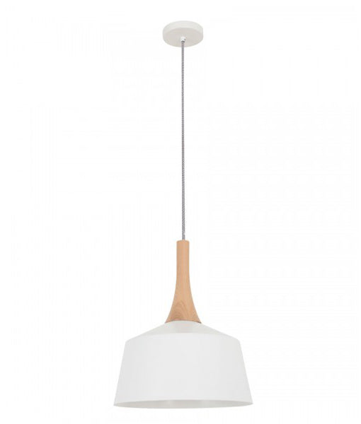 NORDIC: Modern Scandinavian Small Dome Shape Steel & Wood Pendant Lights