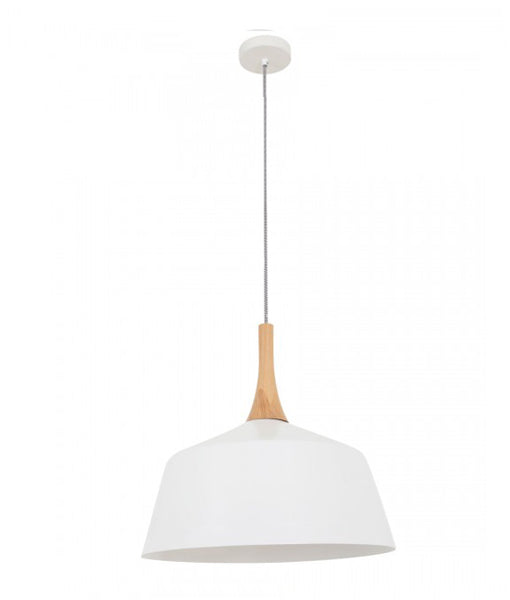 NORDIC: Modern Scandinavian Medium Dome Shape Steel & Wood Pendant Lights