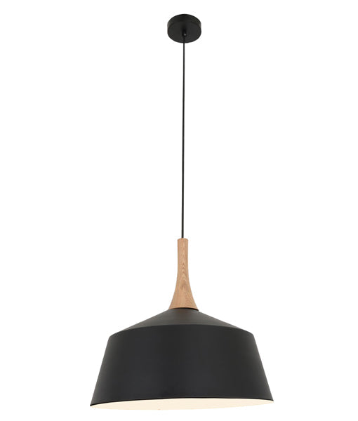 NORDIC: Modern Scandinavian Medium Dome Shape Steel & Wood Pendant Lights