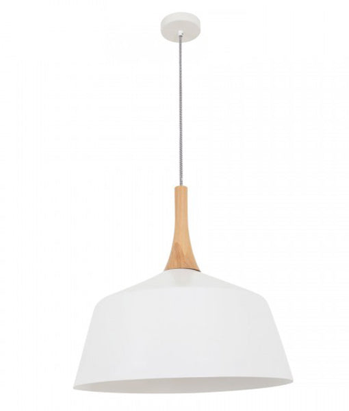 NORDIC: Modern Scandinavian Large Dome Shape Steel & Wood Pendant Lights