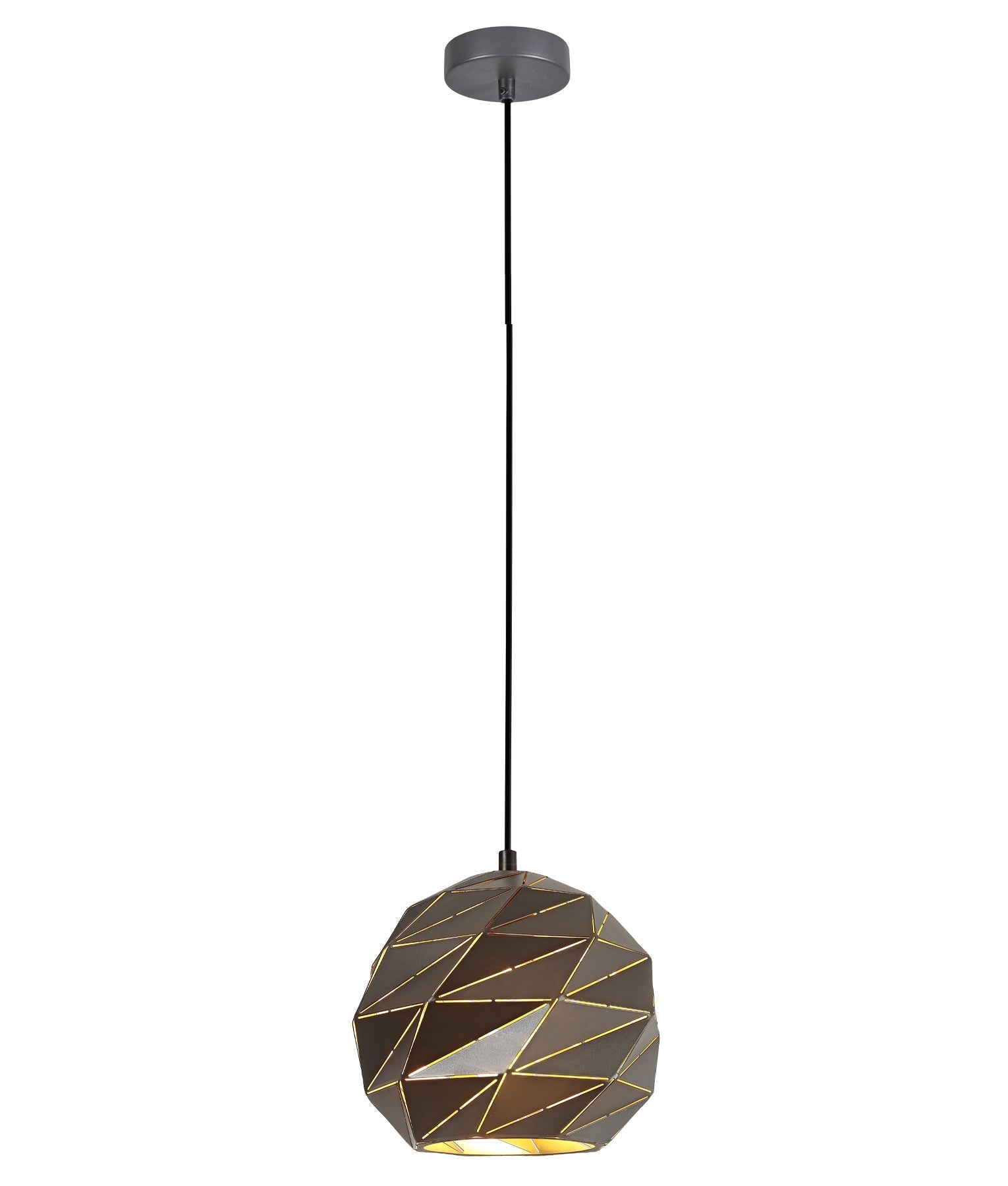 ORIGAMI: Interior Small Dome Carved Iron Origami Style Pendant Lights