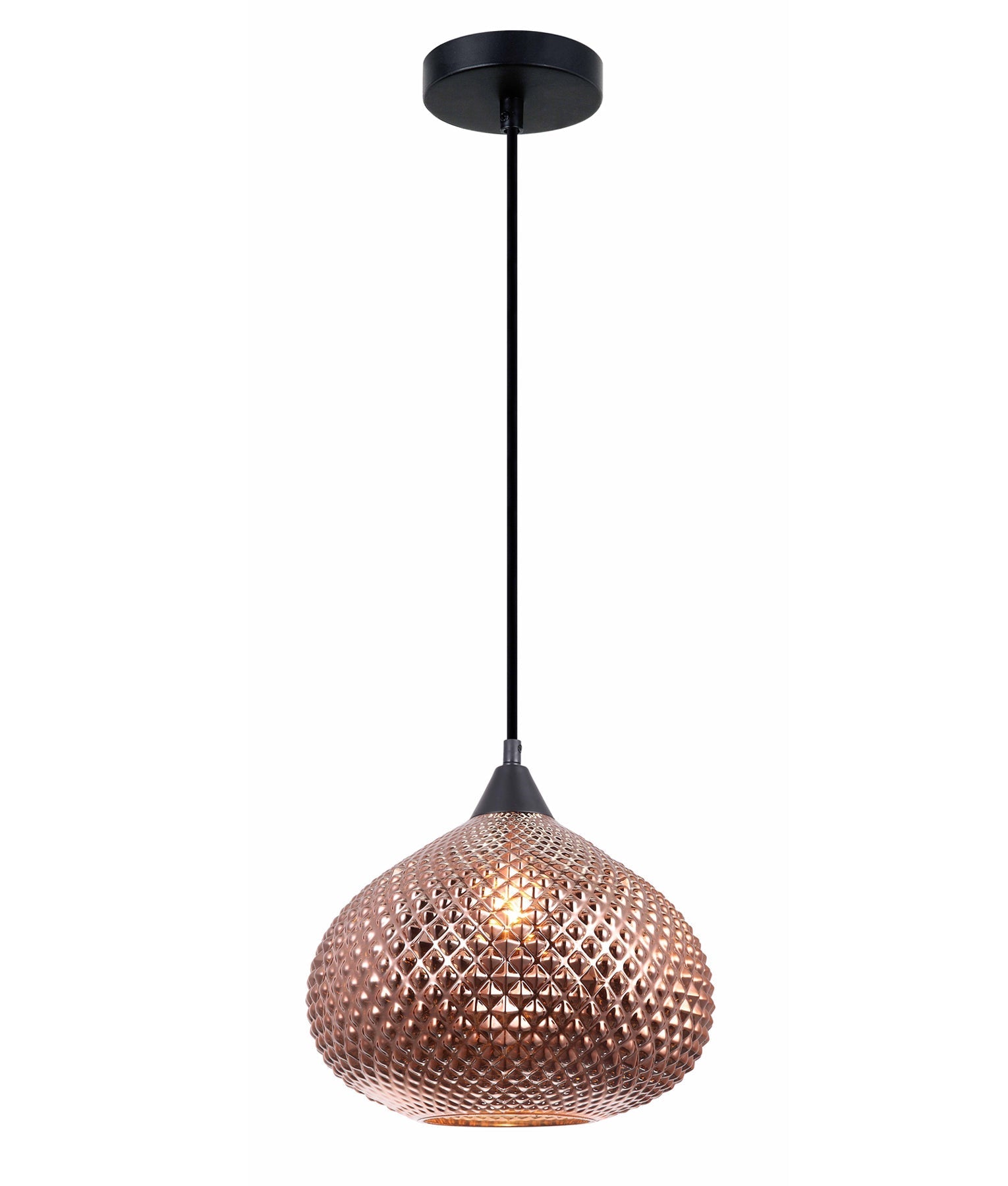 RICTUS: Bohemian Glass With Quadrilateral Segment Wine Glass Shape Pendant Lights