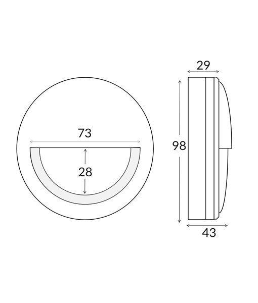 STE: Exterior LED Surface Mounted Eyelid Step Lights IP65