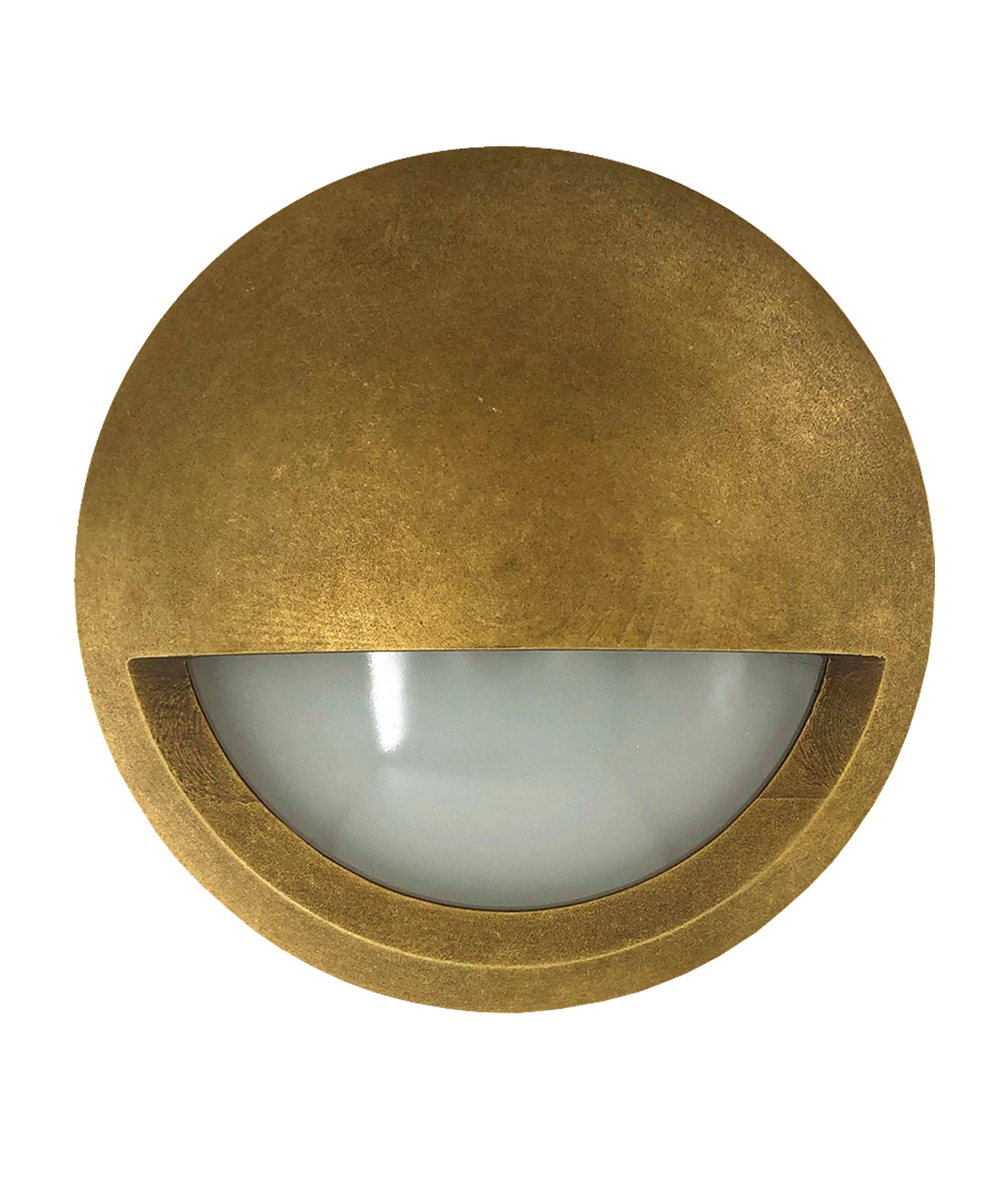 STE: Exterior LED 12V/240V Antique Brass Eyelid/Round Step/Wall Lights IP65