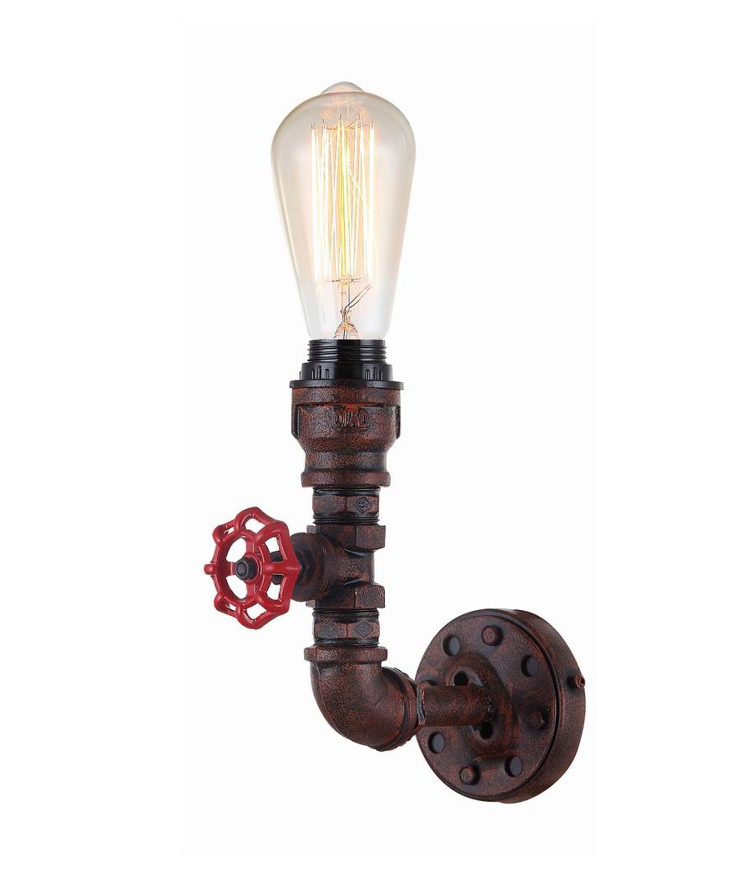 STEAM: Interior Aged Iron 1xPipe Wall Light