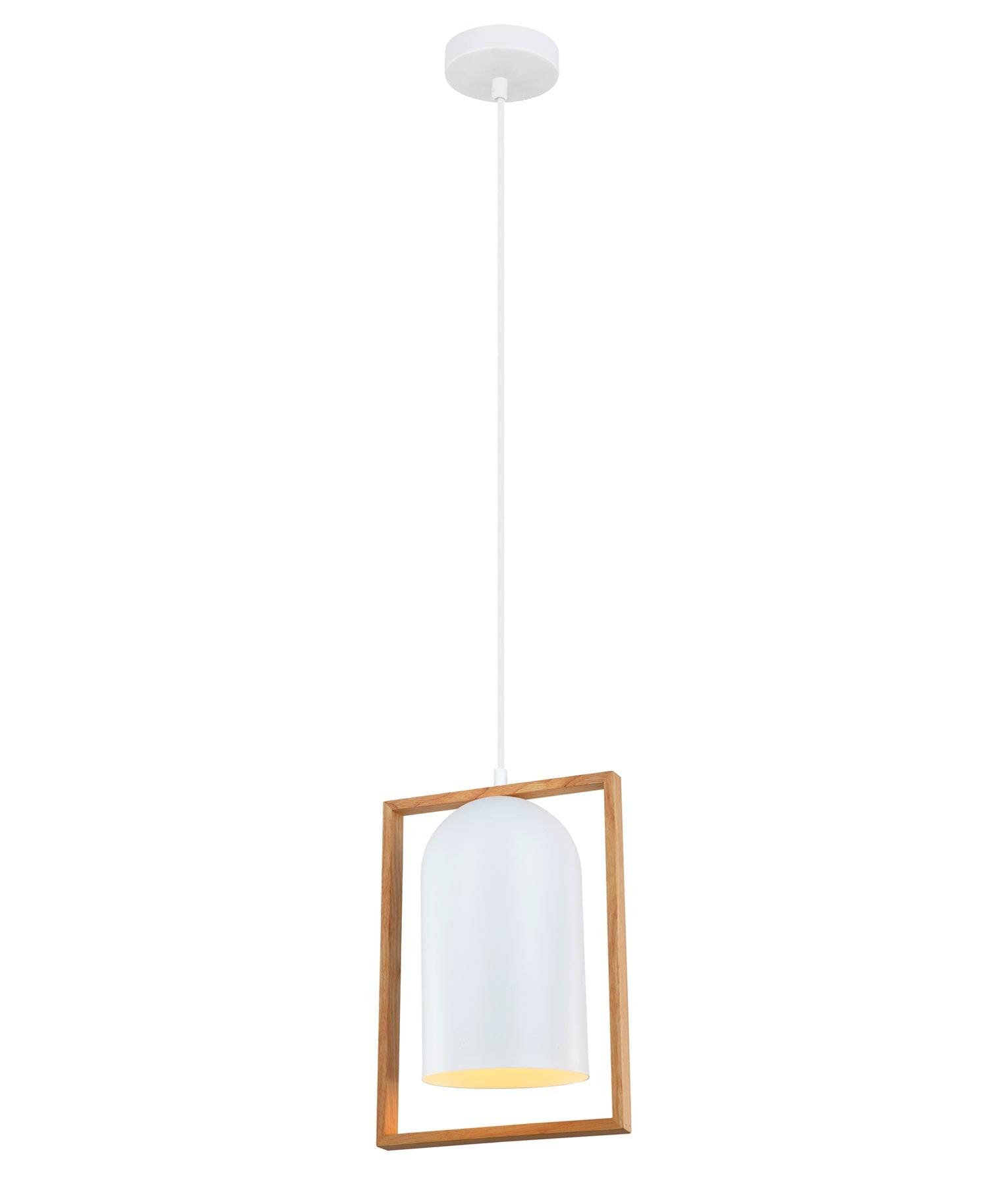 SWING: Oblong Wood Frame Pendant Lights