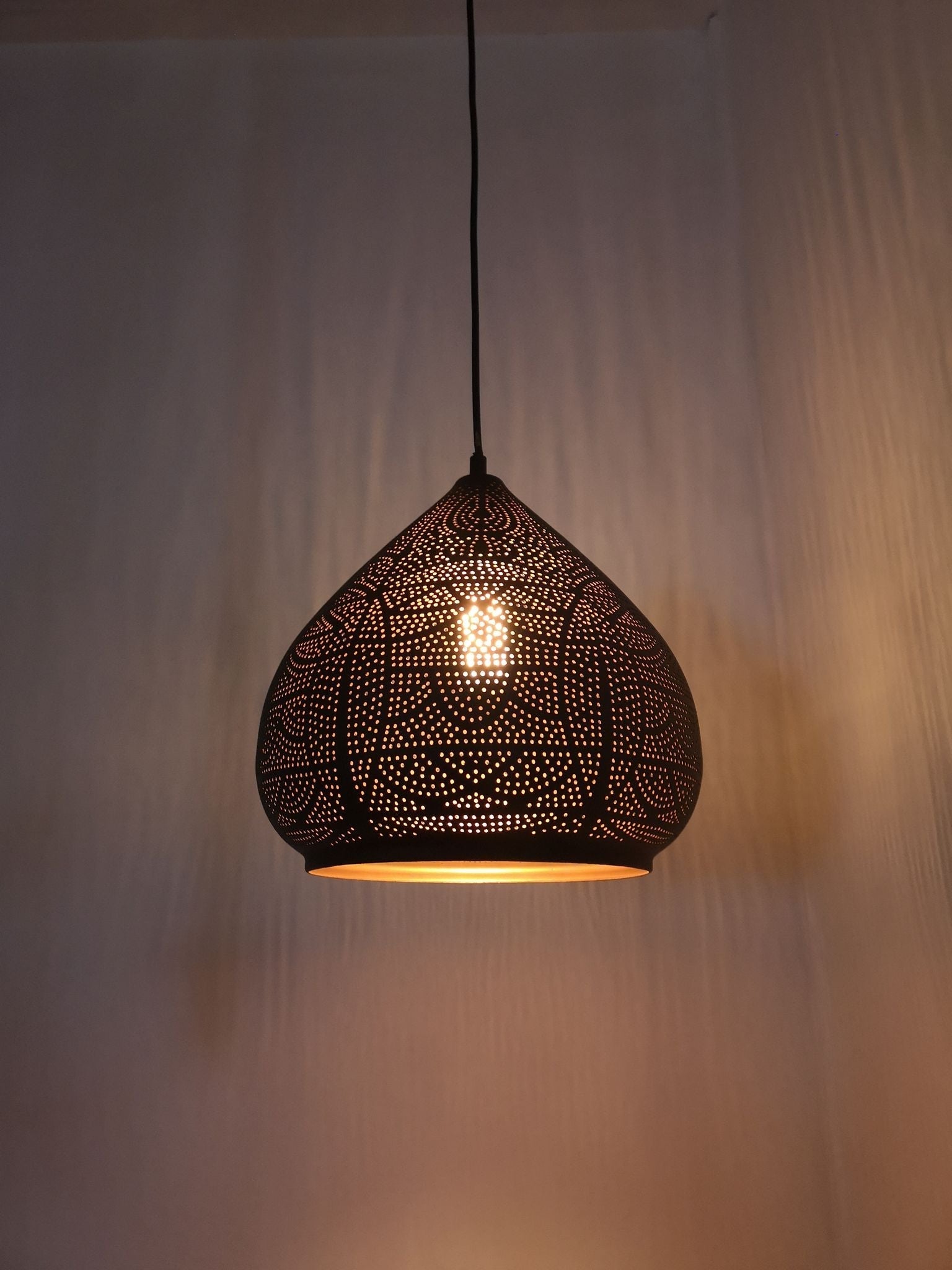 MARRAKESH: Bohemian Interior Black Ellipse Shape Pendant Light