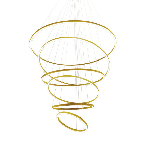 CIRCLE LIGHT DOWN 6 TIER PENDANT GOLD