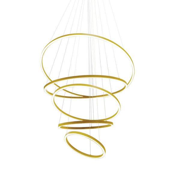 CIRCLE LIGHT DOWN 5 TIER PENDANT GOLD