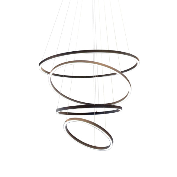 CIRCLE LIGHT DOWN 4 TIER PENDANT BLACK