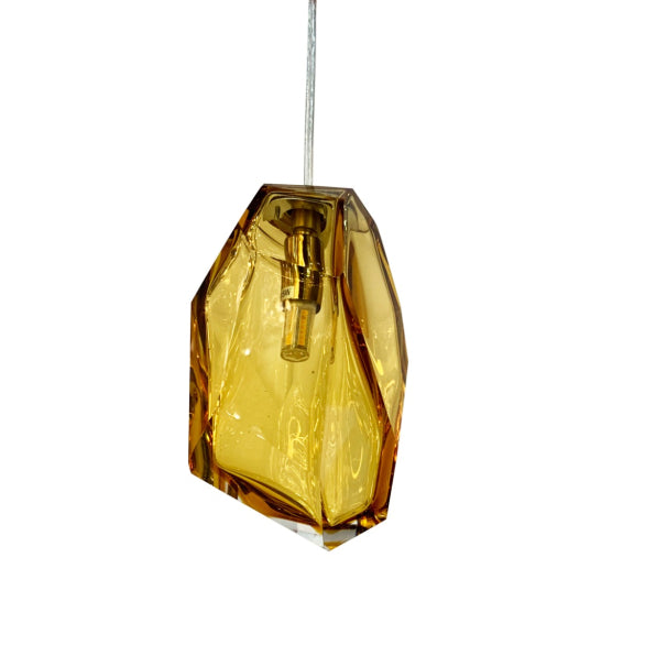 ROCK CRYSTAL PENDANT AMBER