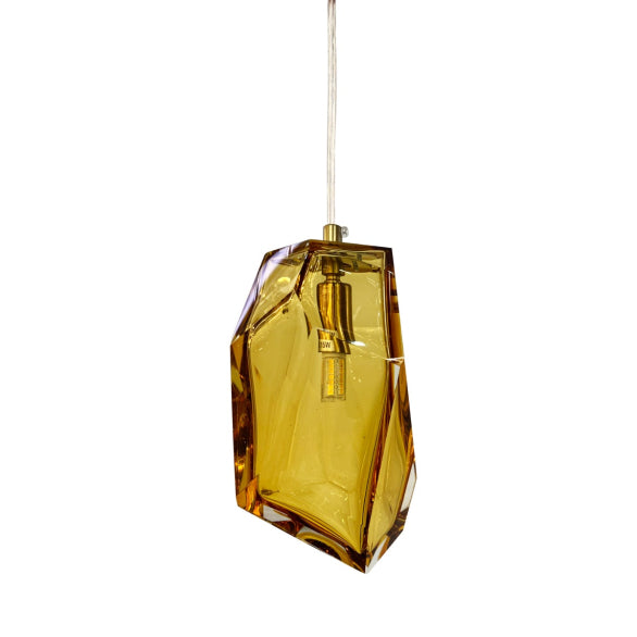 ROCK CRYSTAL PENDANT AMBER