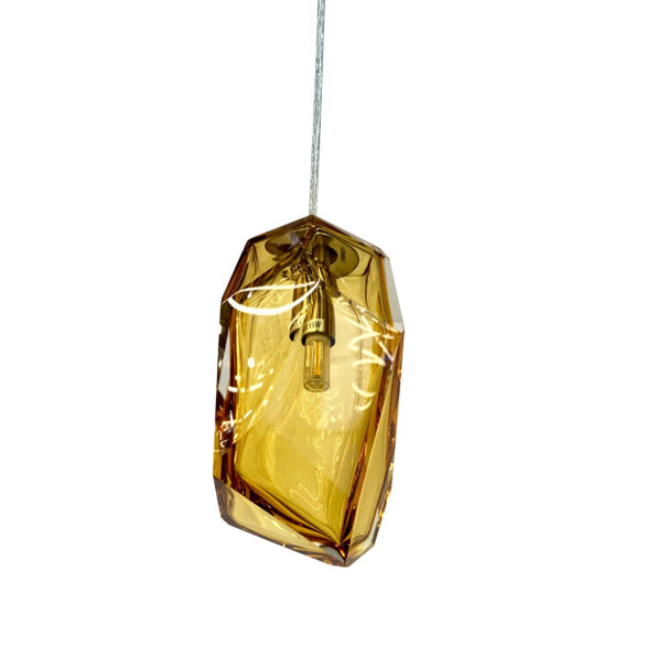 ROCK CRYSTAL PENDANT AMBER