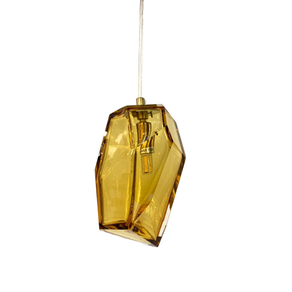 ROCK CRYSTAL PENDANT AMBER