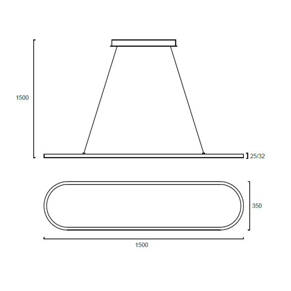 SUDOR PENDANT 1.5M DOWN BLACK